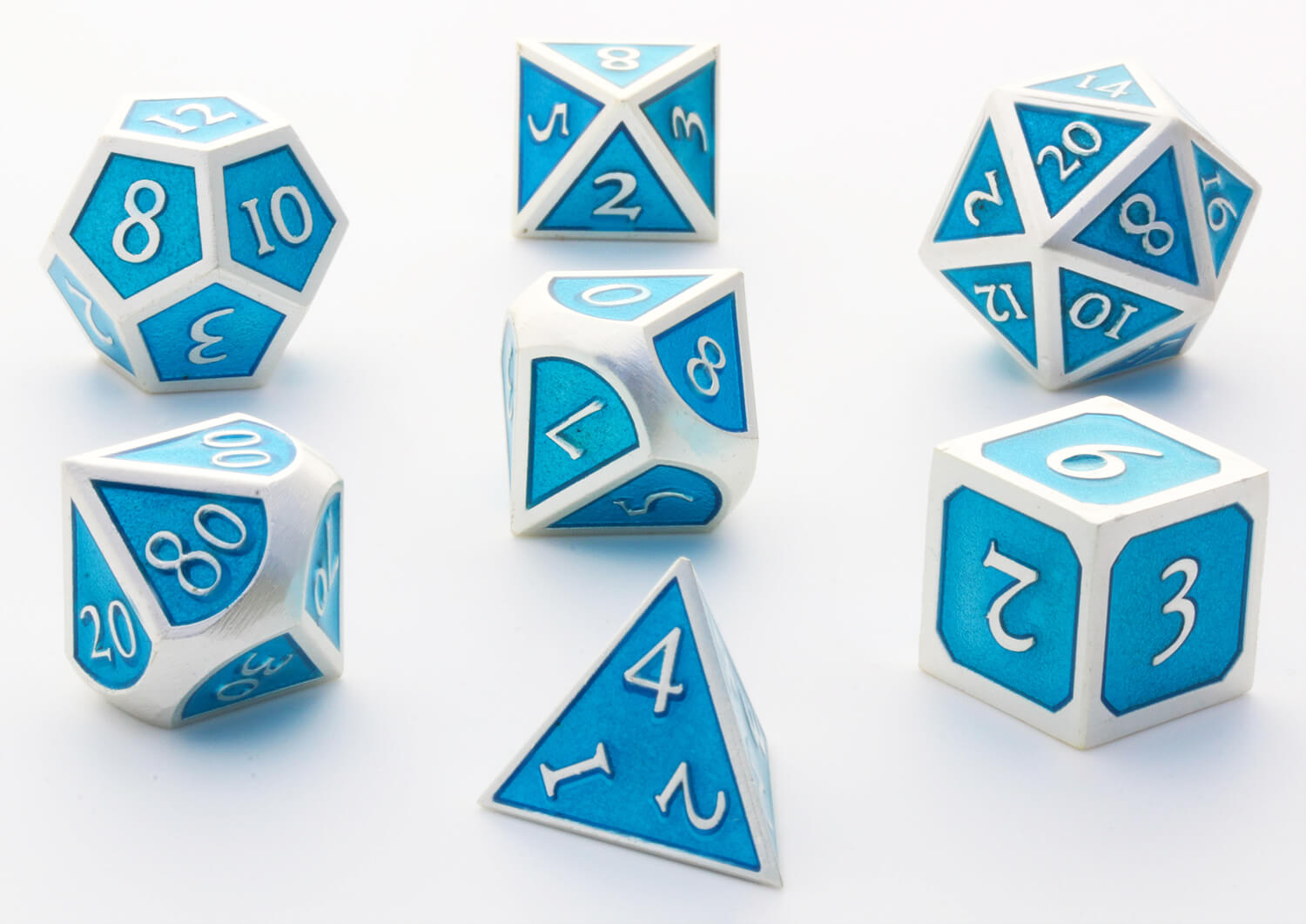 Enamel dice RPG blue
