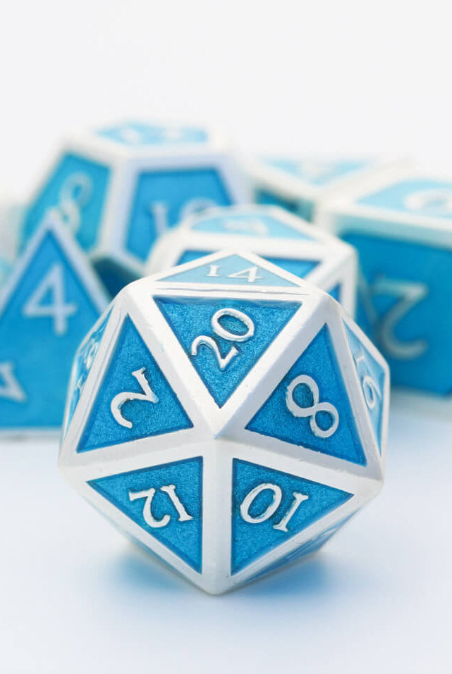 Enamel Dice D20 blue