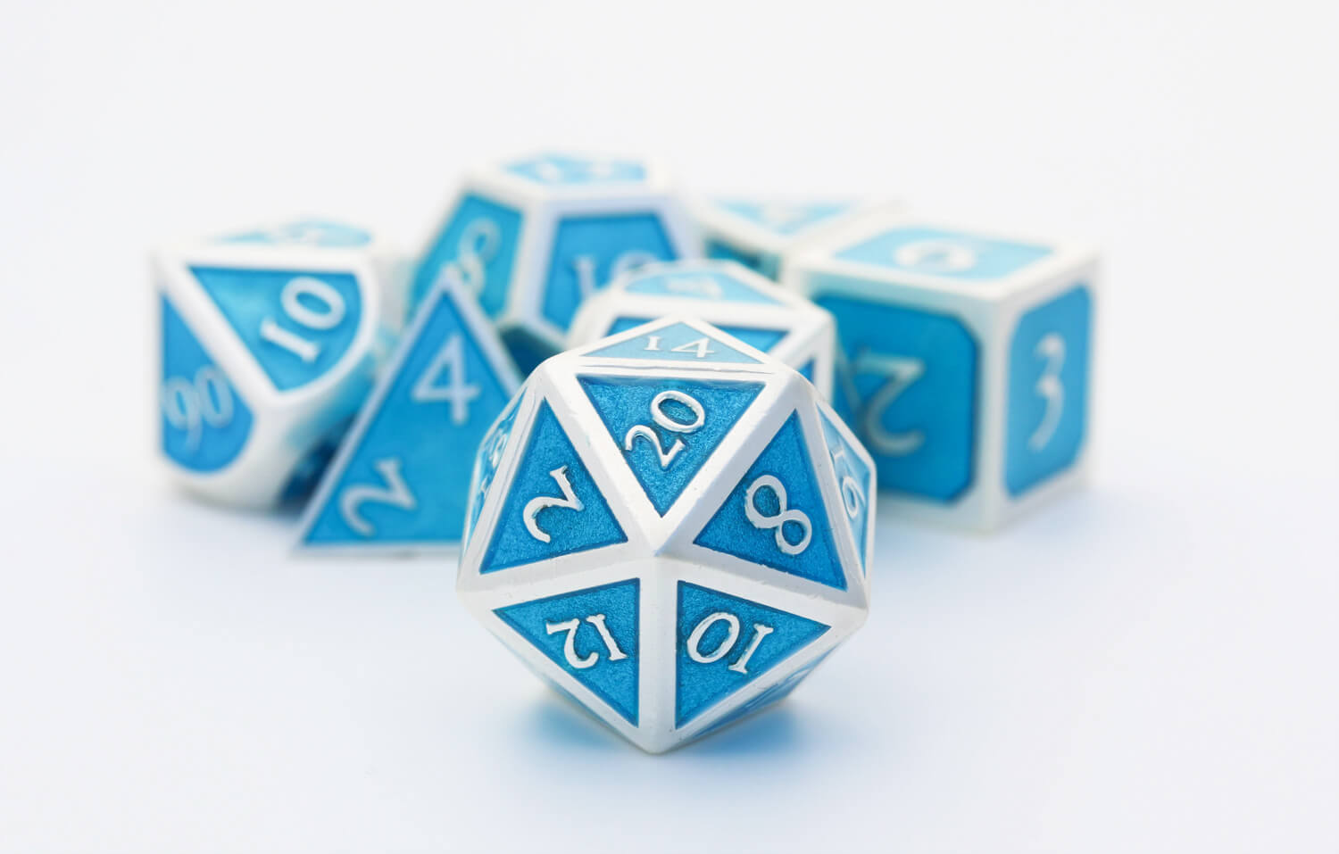 Enamel Dice D20 blue