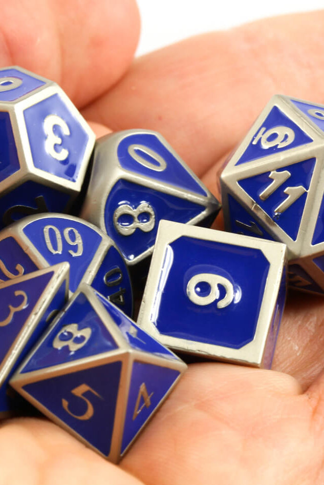Blue enamel dice