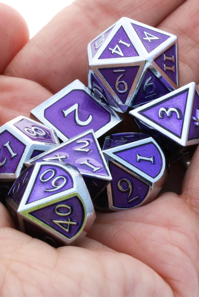 Metal Enamel Dice Purple