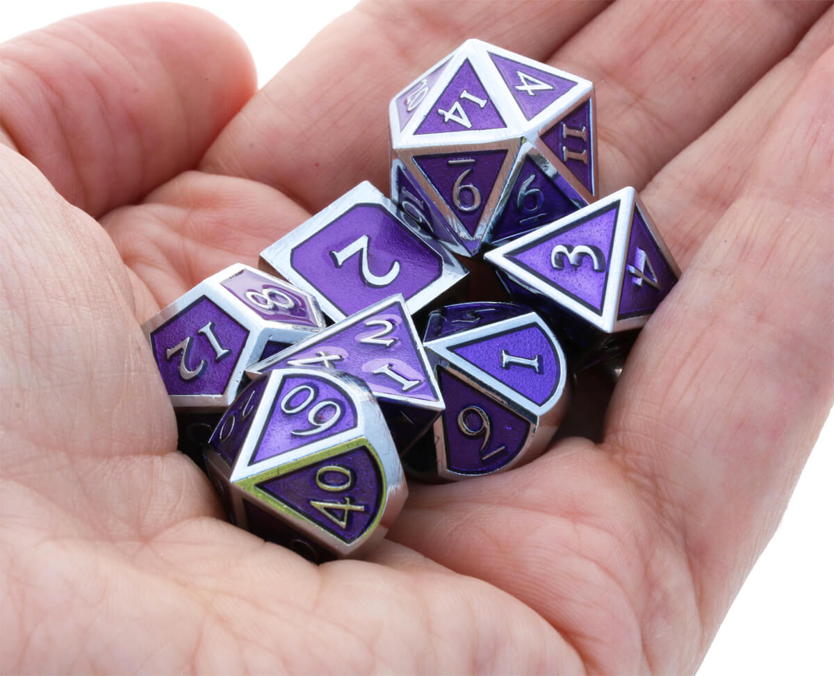 Metal Enamel Dice Purple