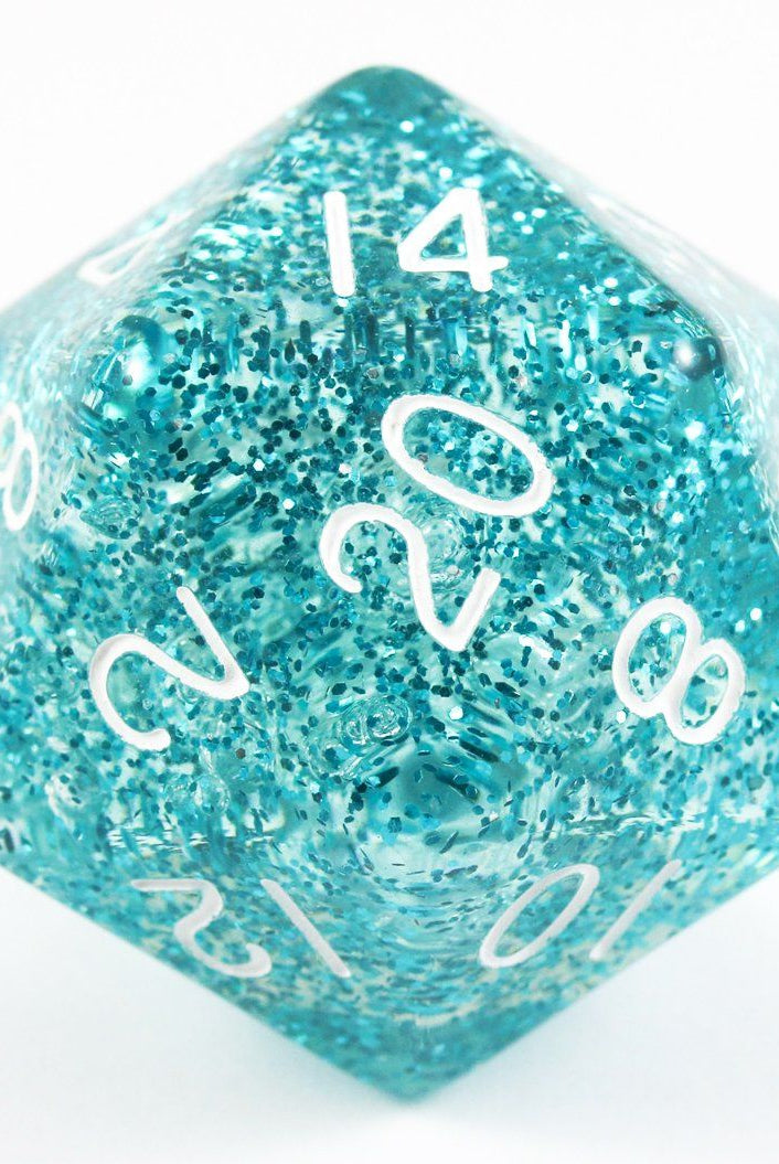 Giant d20 Dice Ethereal Light Blue