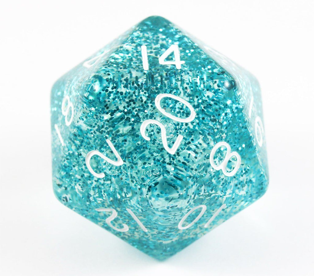 Giant d20 Dice Ethereal Light Blue