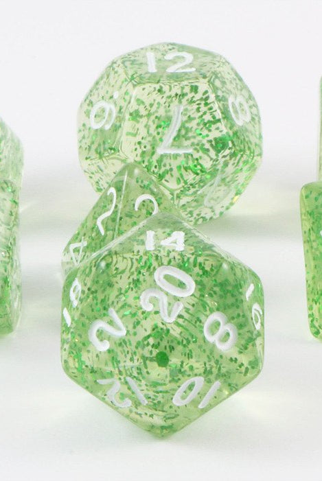glitter ethereal dice green