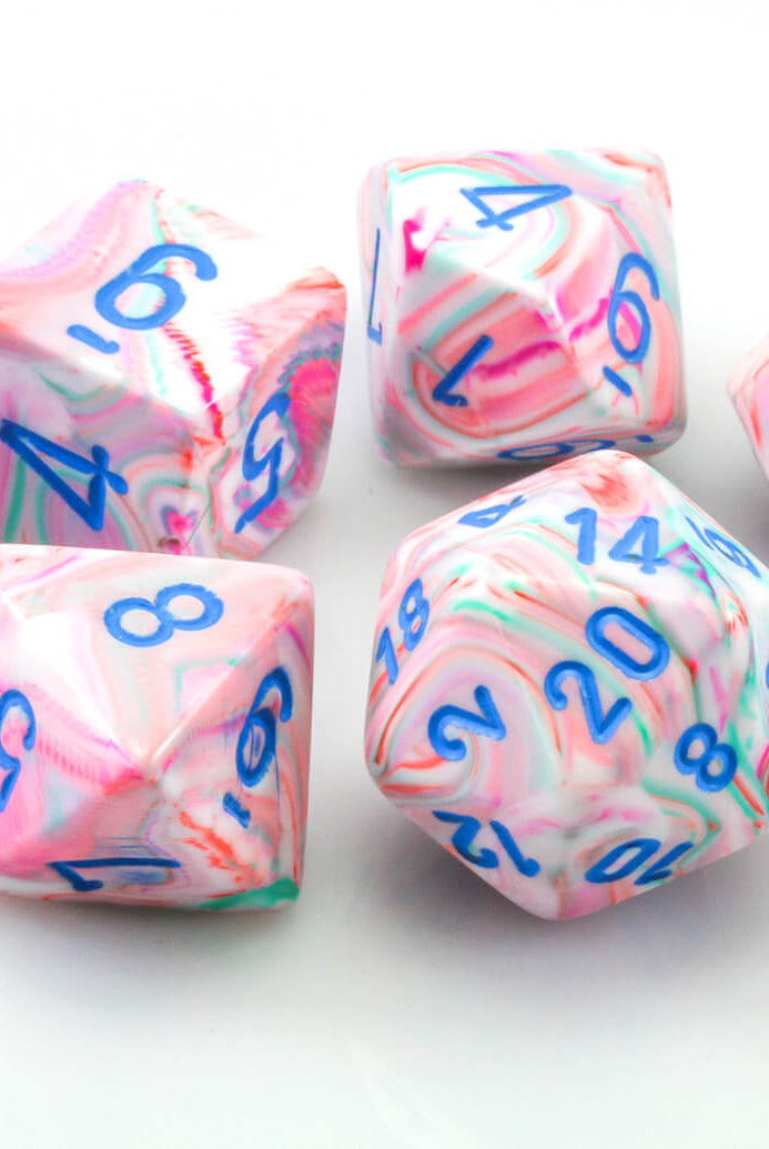 Aweome dice pink pastel