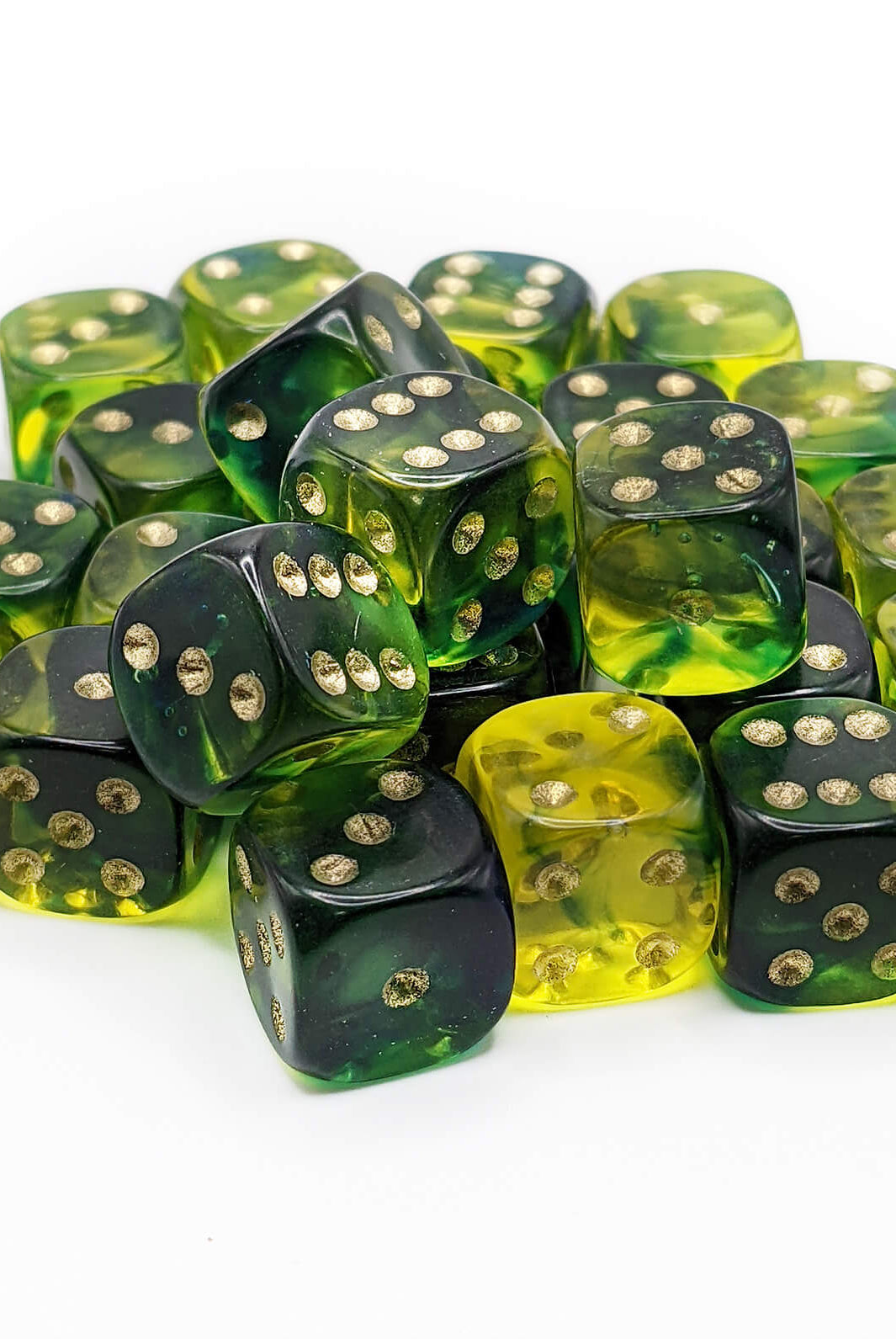 Firefly green and blue dice six sided d6