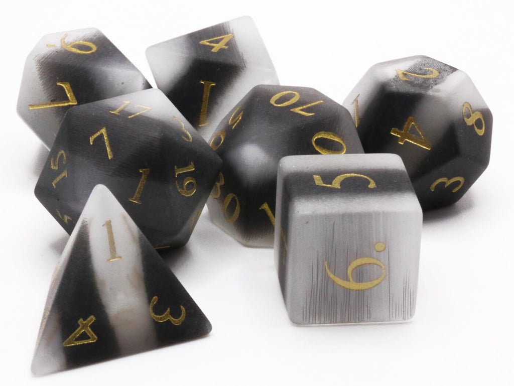 Frosted Black Cat's Eye Dice