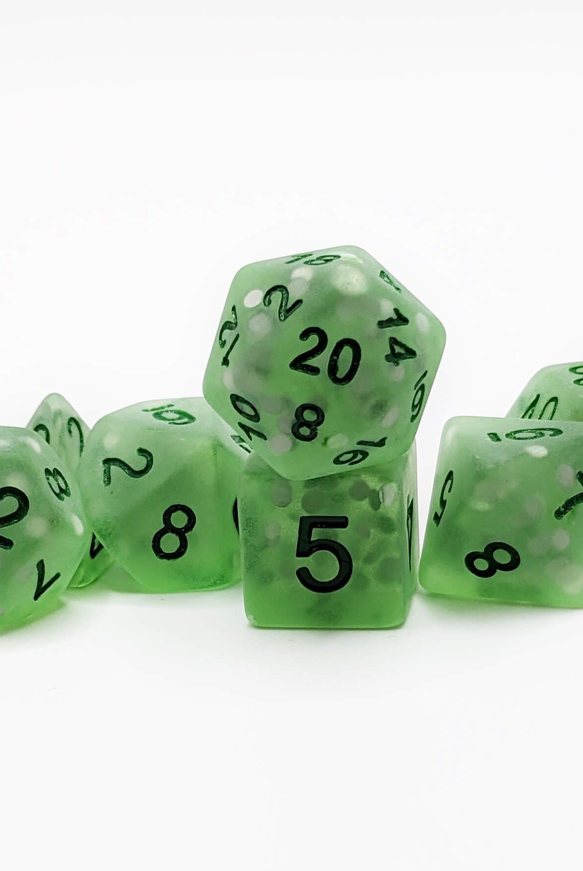 frosted green mermaid dice for dnd games