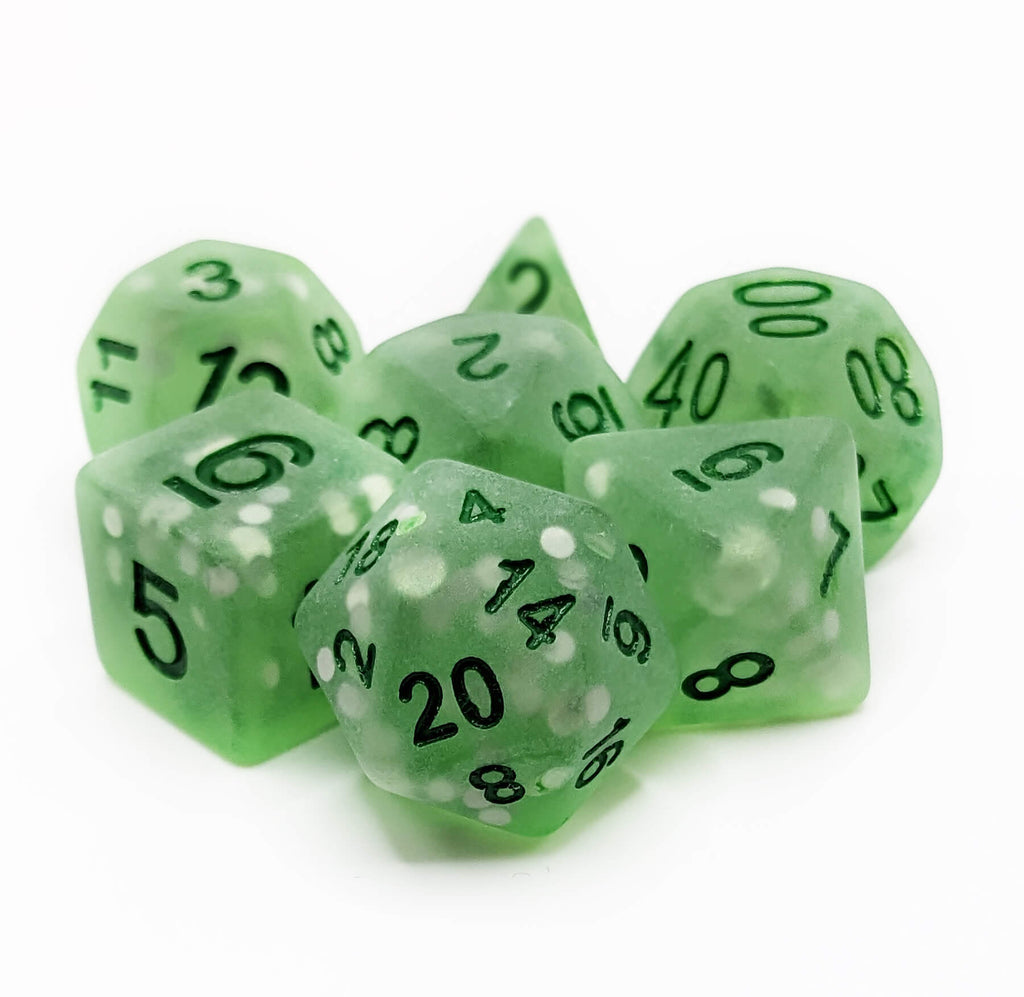 Frosted green mermaid dice