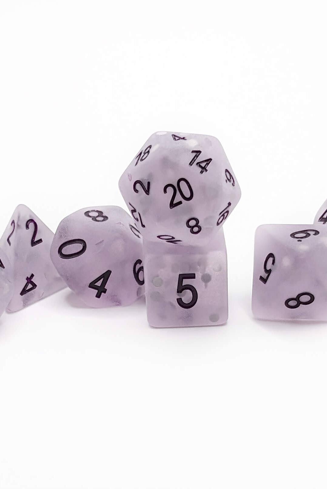Frosted purple game dice