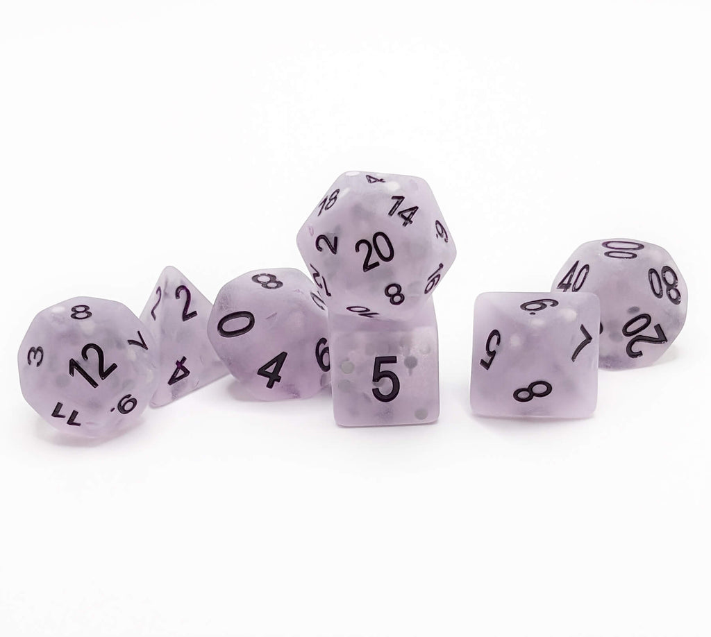 Frosted purple game dice