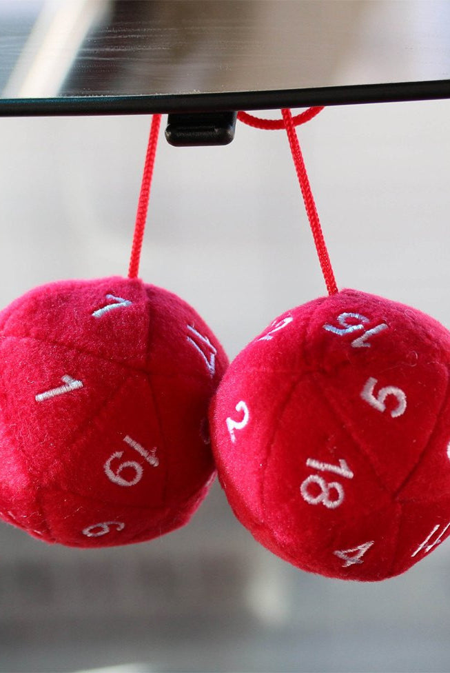 fuzzy d20 car dice