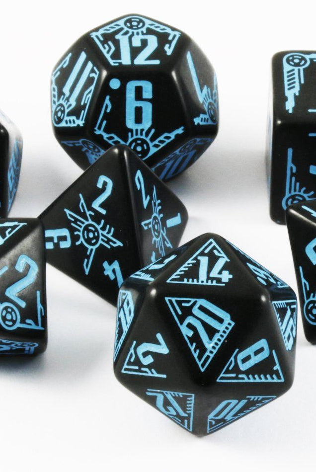 Galactic RPG Dice Black Blue