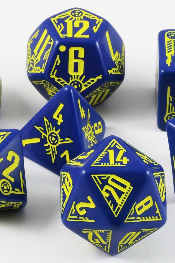 Galactic RPG Dice Navy Yellow