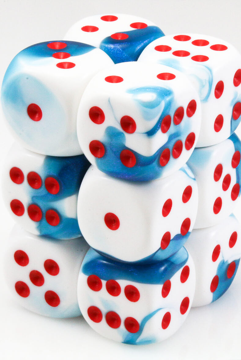 Gemini Dice Astral Blue and White