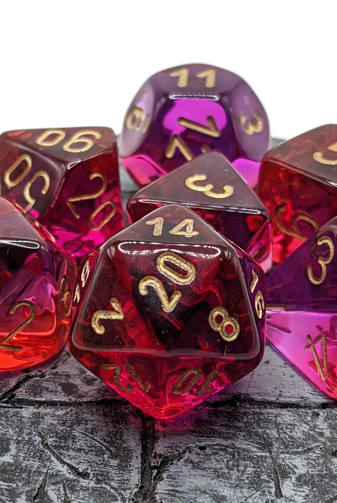Chessex Gemini Translucent Red-Violet dice