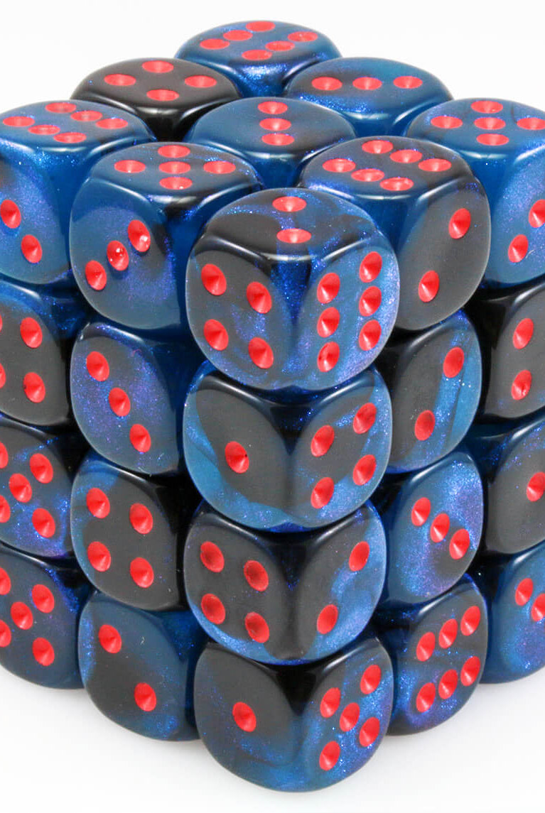 Gemini Dice Black and Starlight d6s