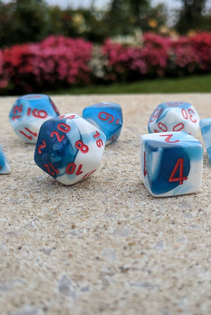 Gemini D&D dice Astral Blue