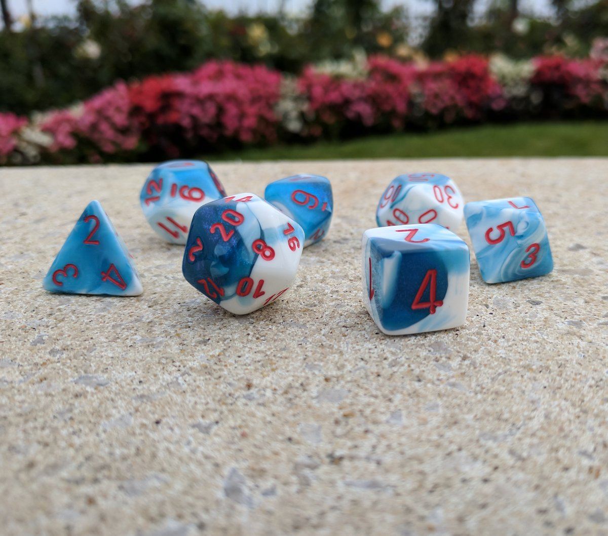 Gemini D&D dice Astral Blue