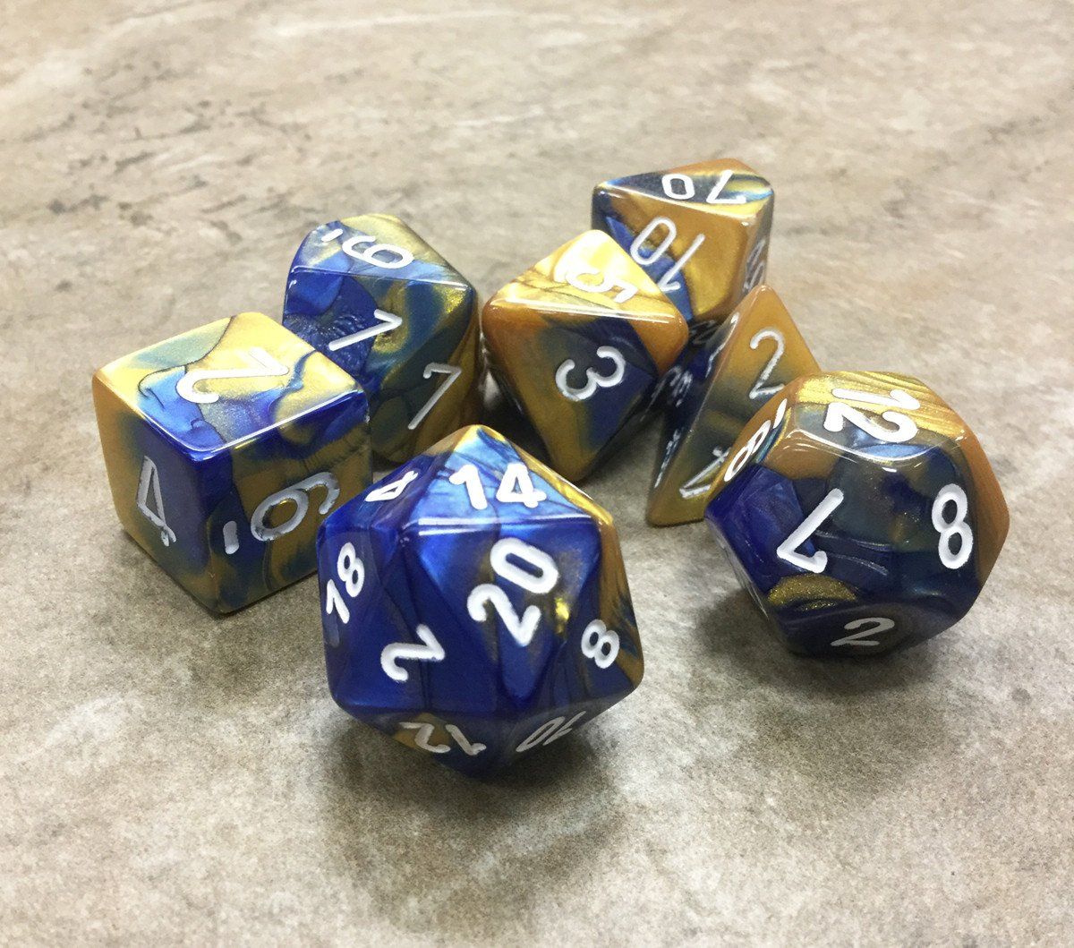 gemini rpg dice blue gold