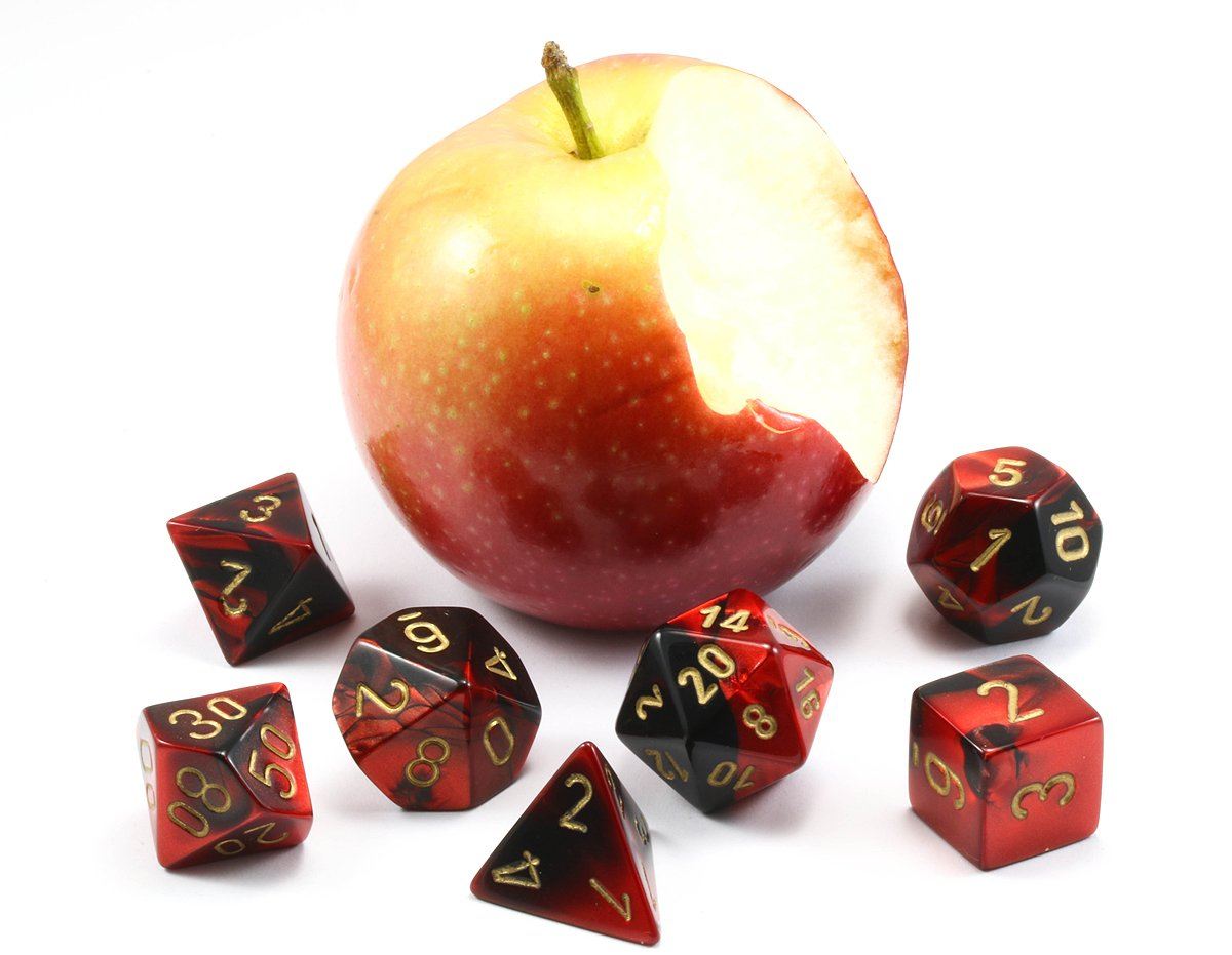 D&D Gemini Dice Black Red