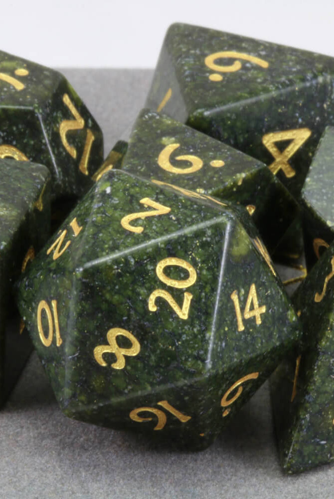 Green Gemstone Dice 2