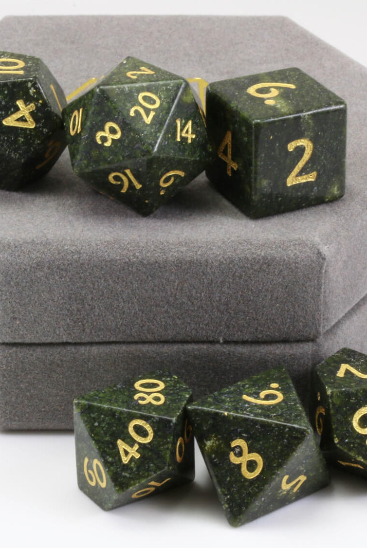 Green Gemstone Dice 3