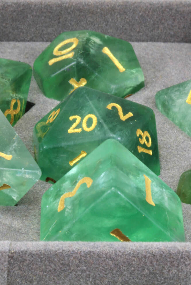 Green Fluorite Dice For DnD
