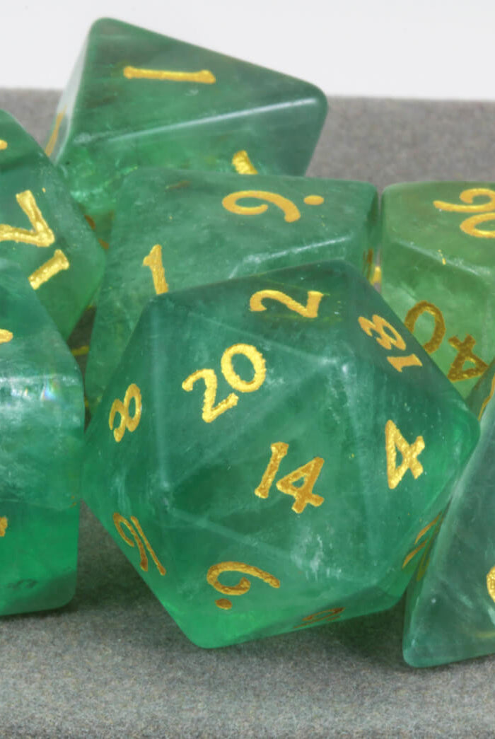 Green Fluorite Dice For DnD 2