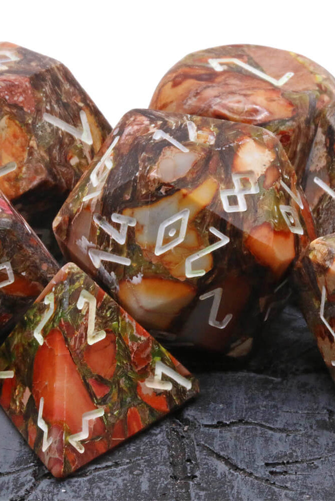 Gemstone DND Dice Bronzite