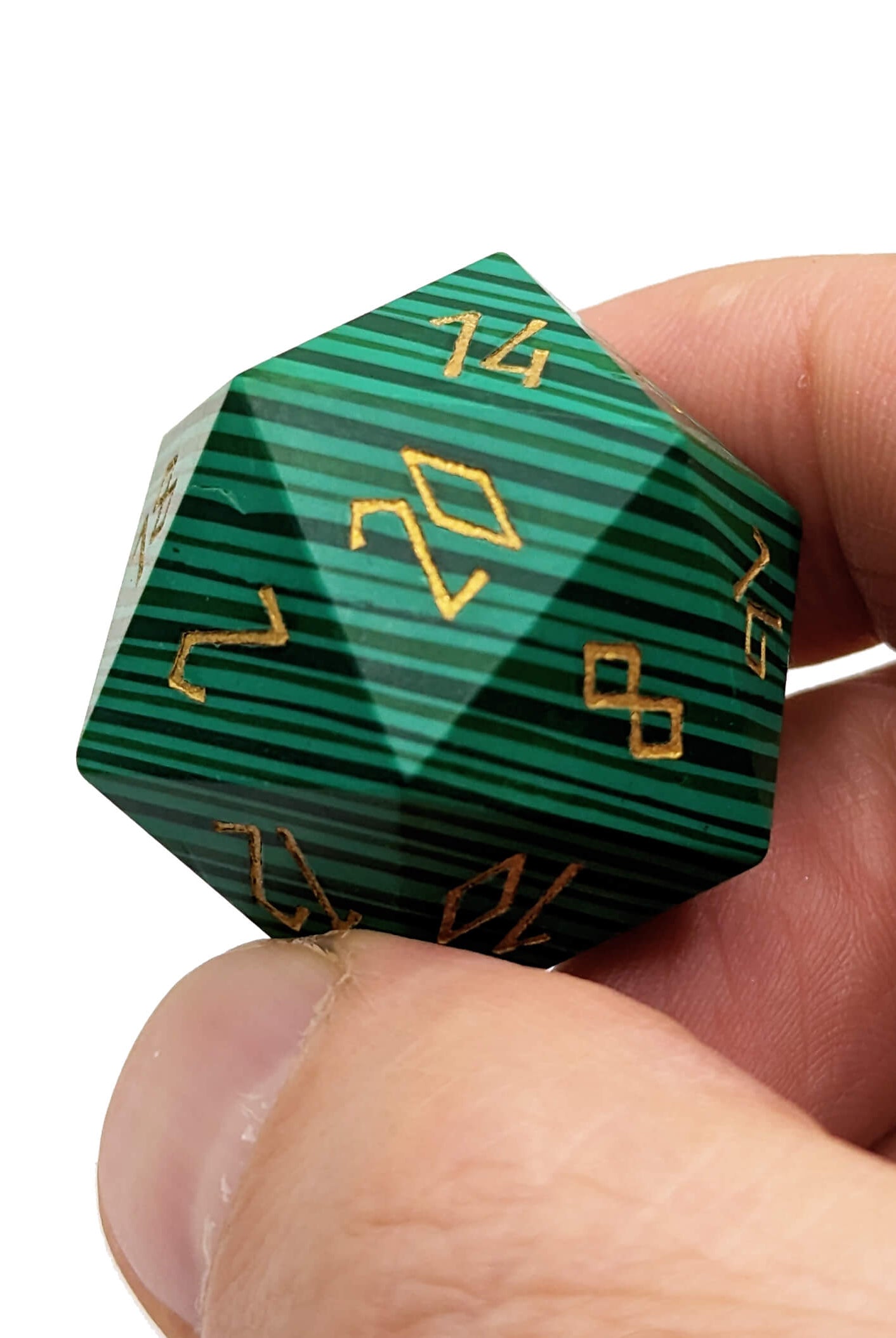Premium dice malachite d20