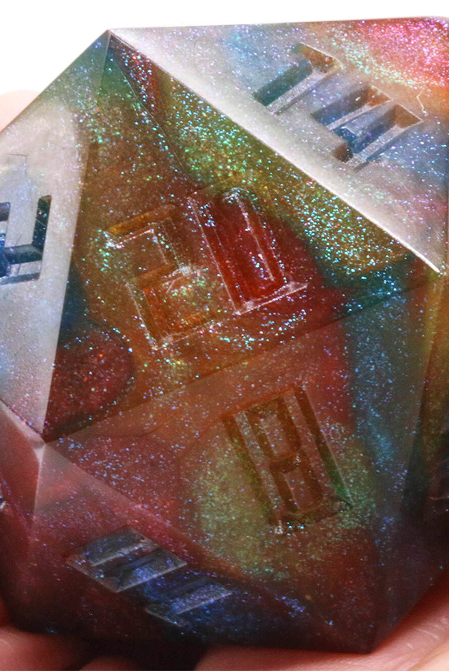 Giant D20 Glitter Dice Spell Matrix Uninked