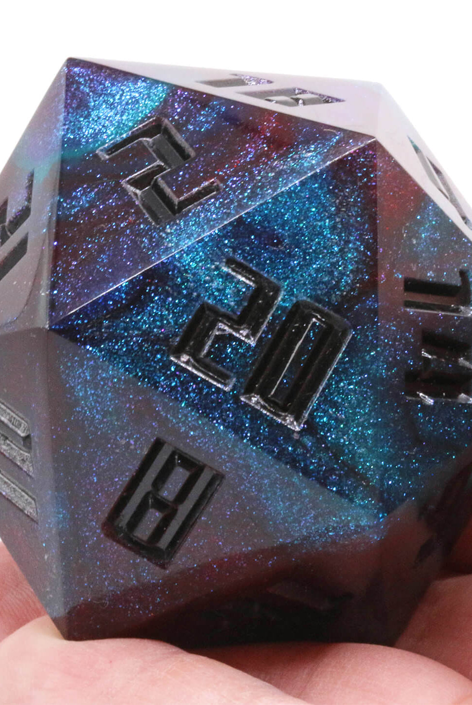 Giant d20 Magic Glitter Dice Summoner Black