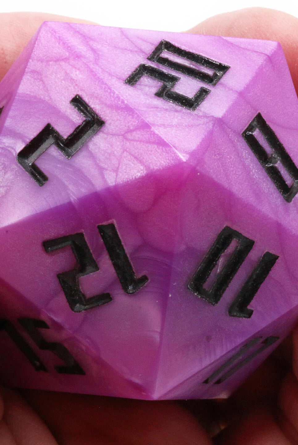 Large pink dnd dice