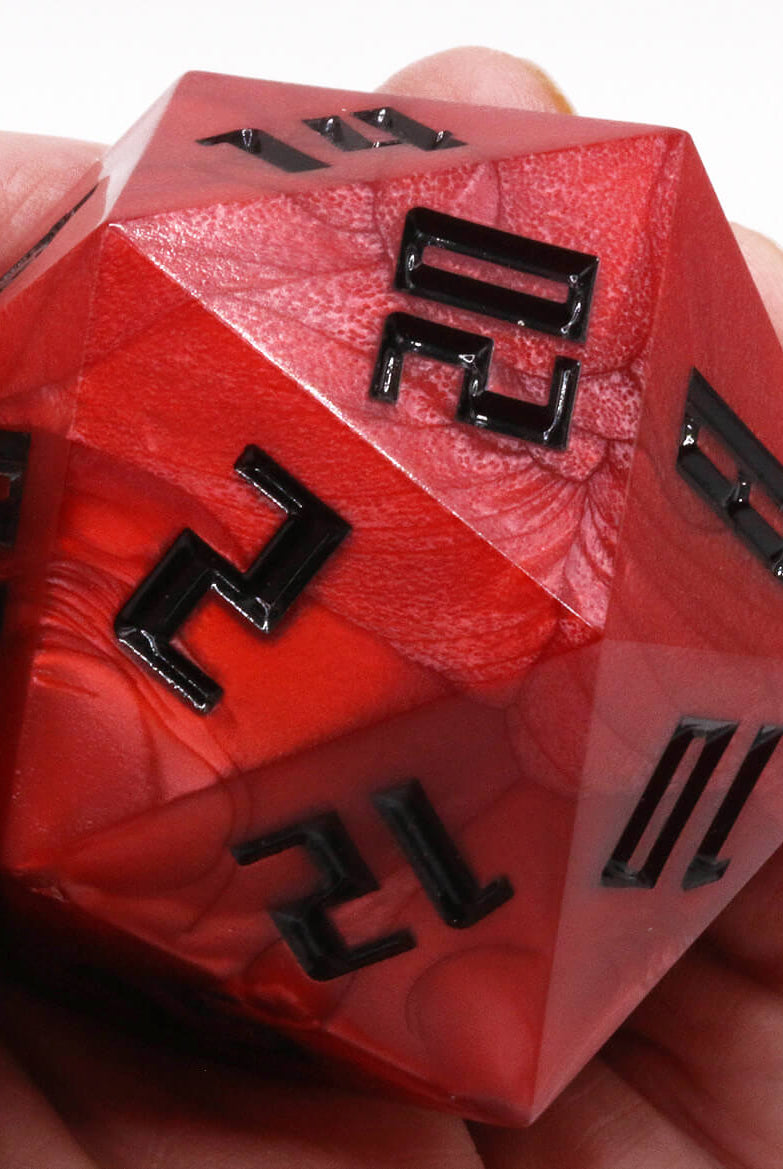 Large d20 DnD dice red