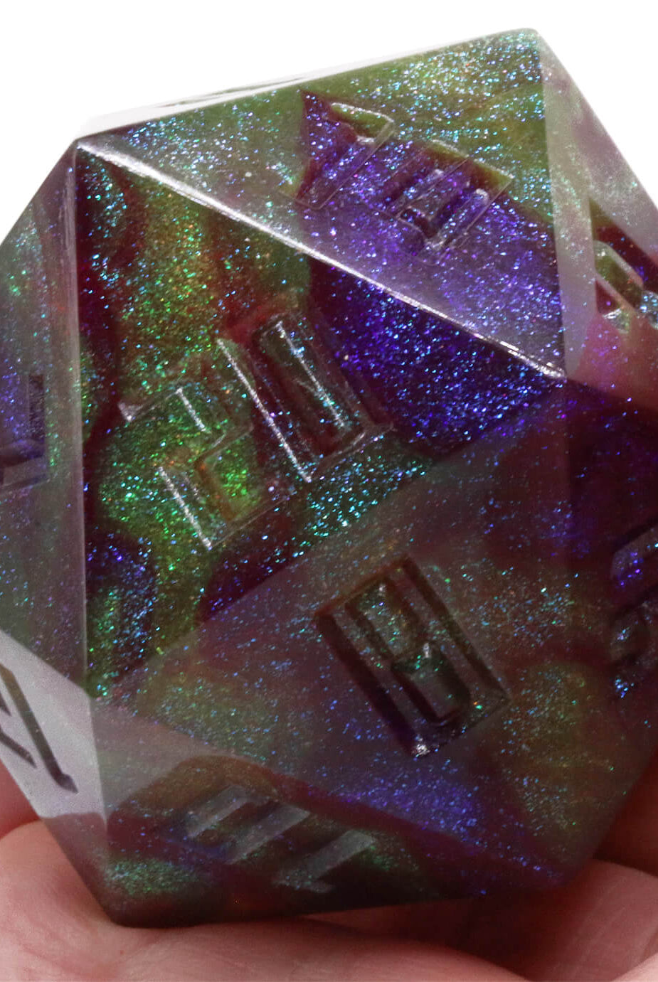 Giant D20 Glitter Dice Darkling