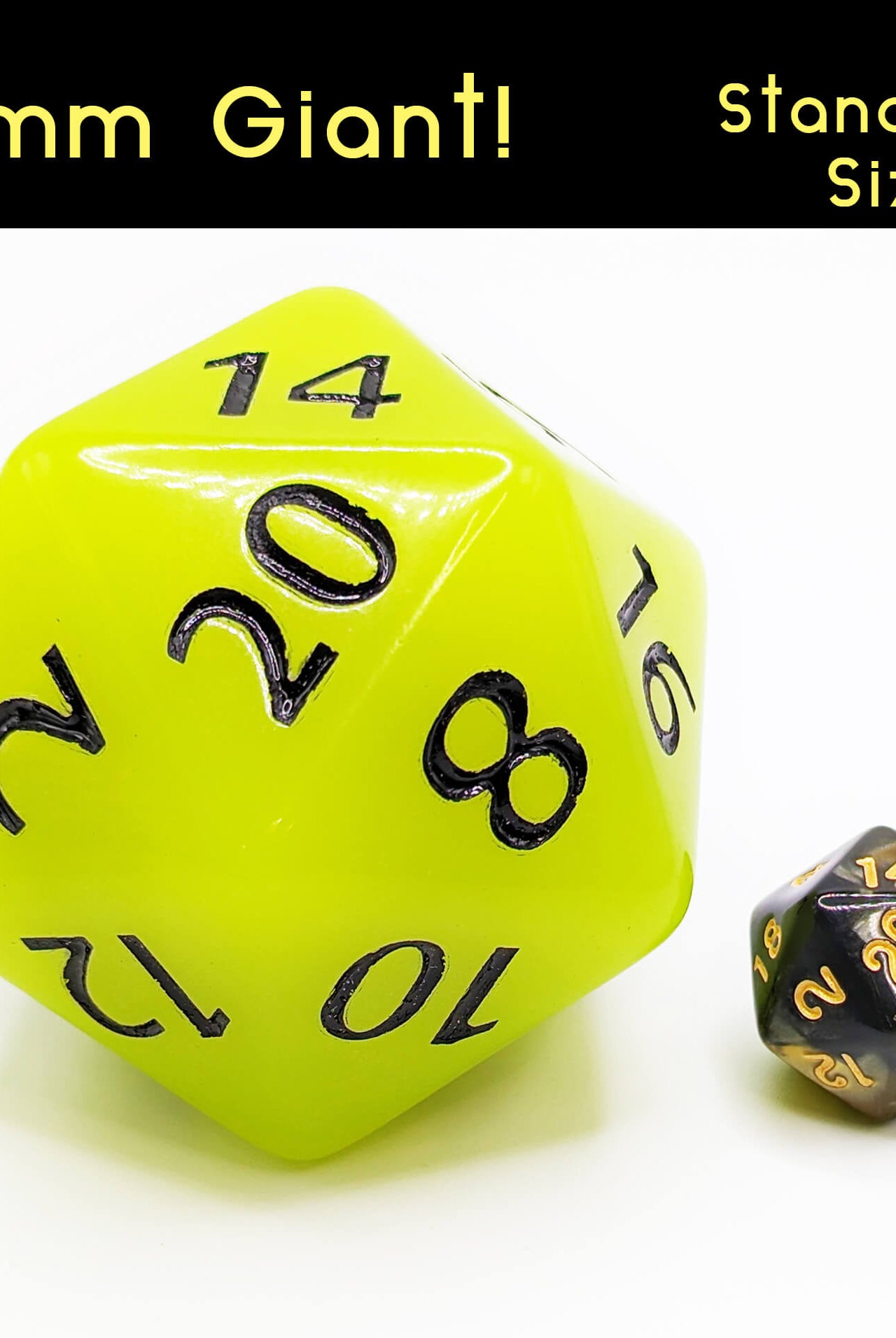 Giant dice size comparison 55mm