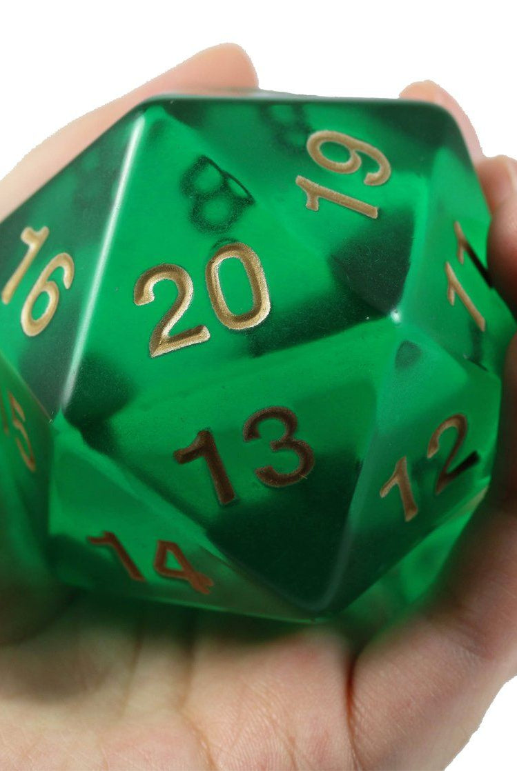 giant d20 emerald green dice