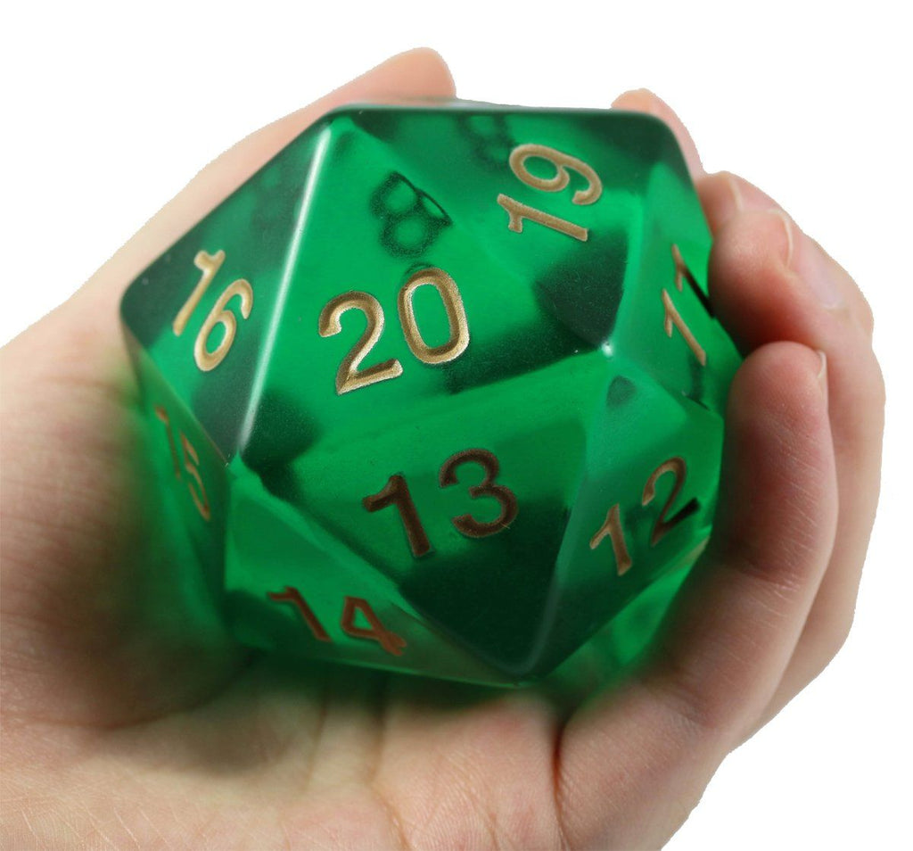 giant d20 emerald green dice