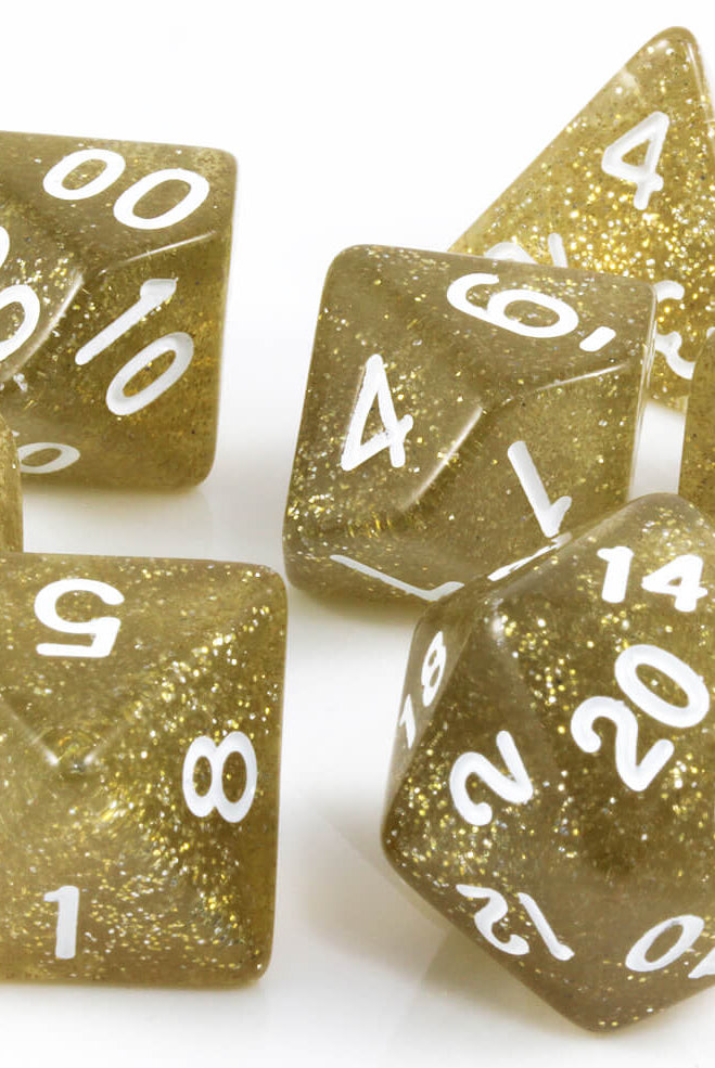 RPG Dice Dirty Gold