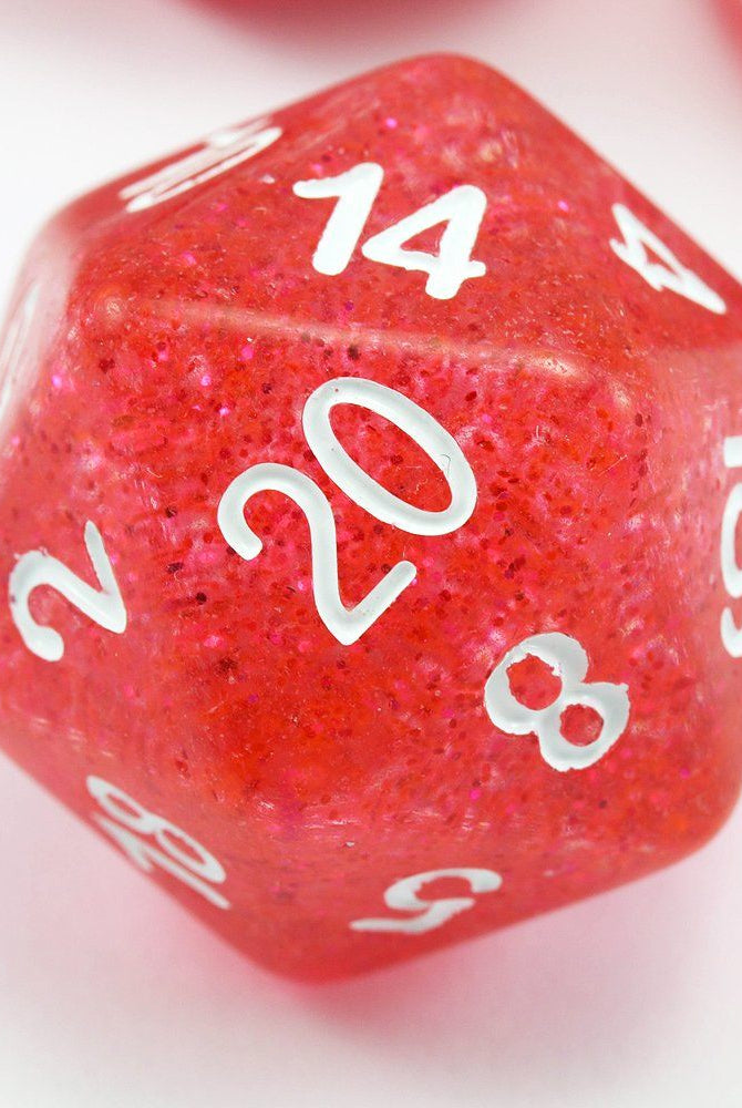 Glitter D20 Pink Dice