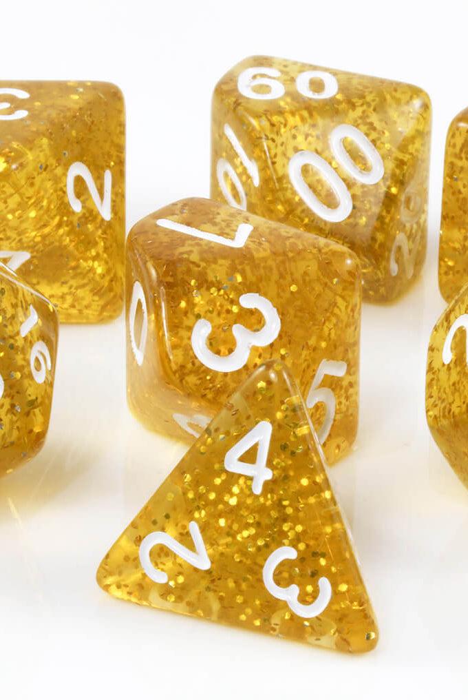 Glitter Gold RPG Dice