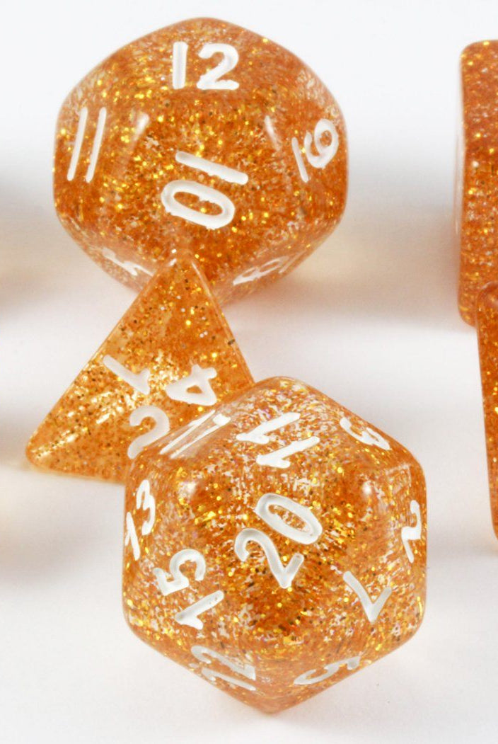 glitter yellow d&d dice