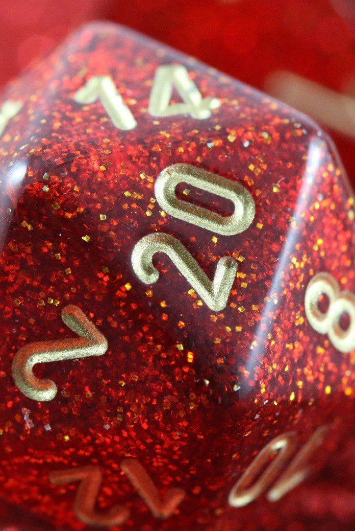 Ruby Glitter Dice