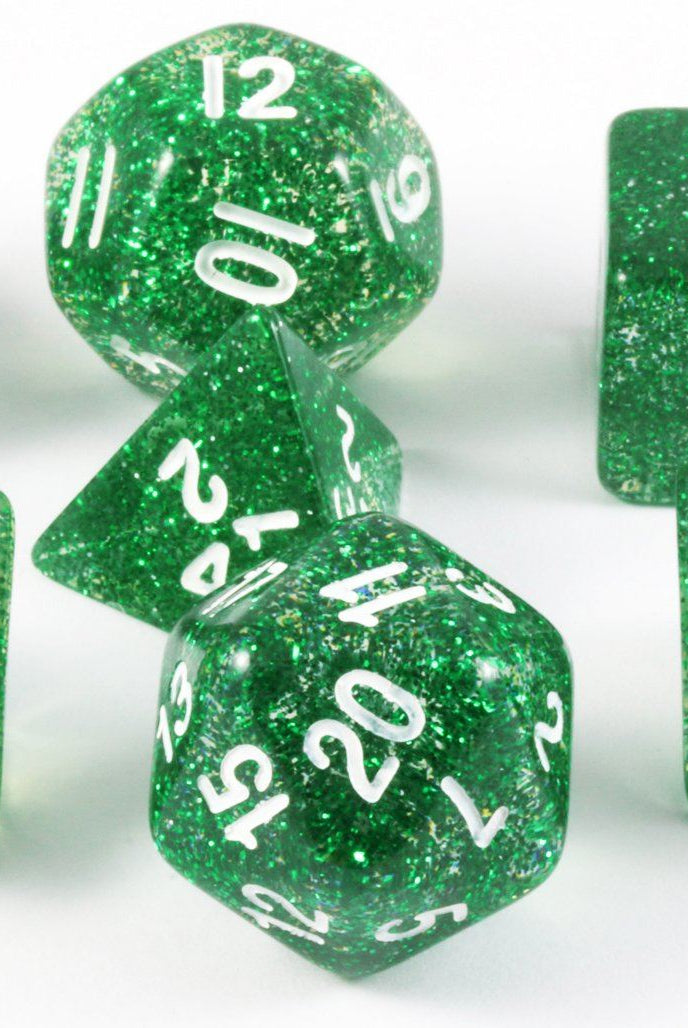 Glitter D&D Dice Green