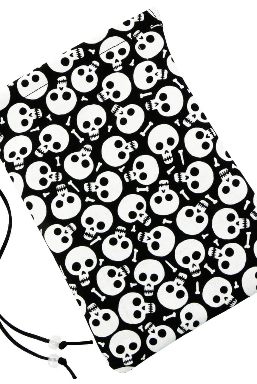 Glow in the dark skulls dice bag
