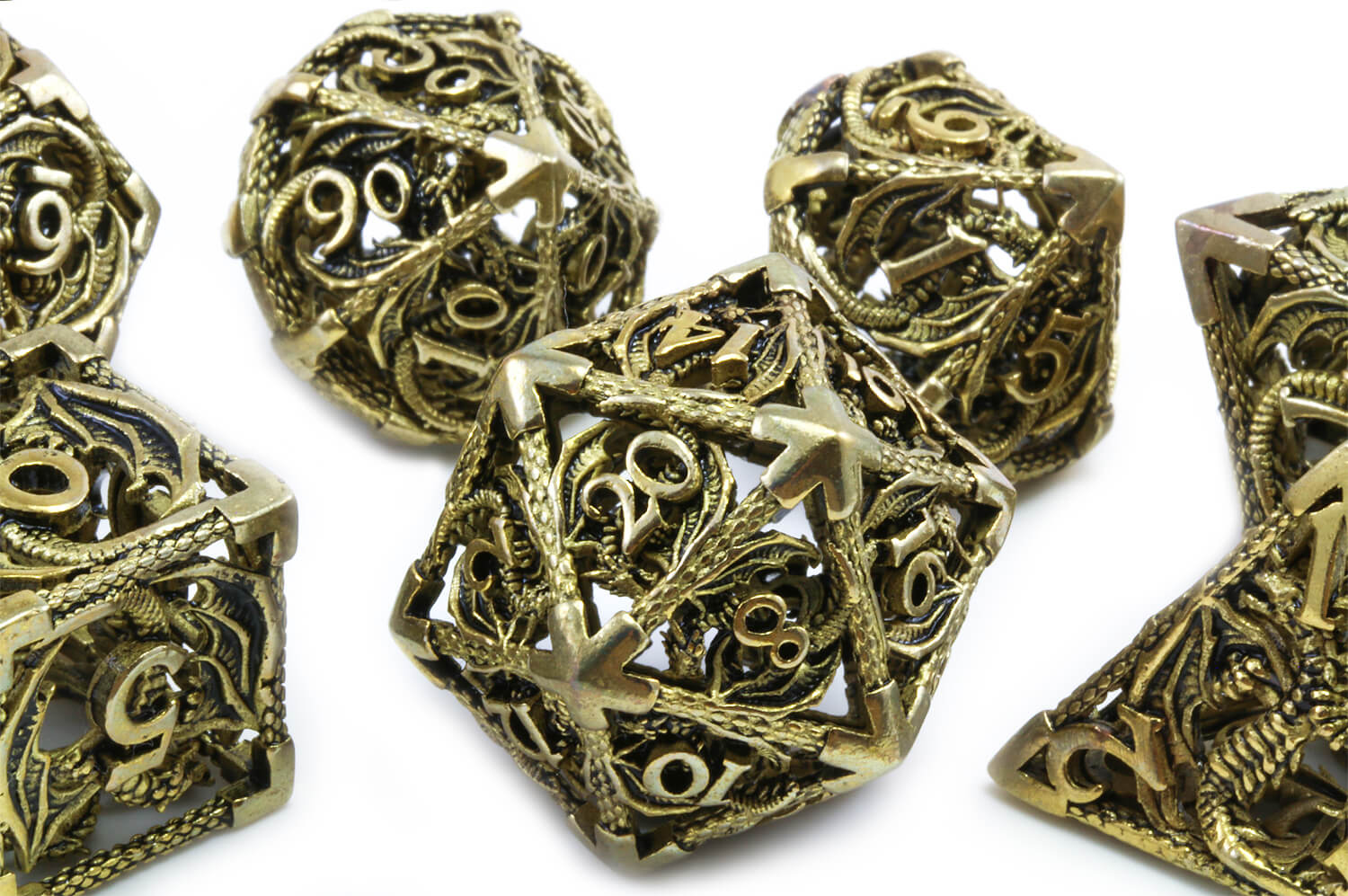 Hollow Dragon TTRPG Dice Gold