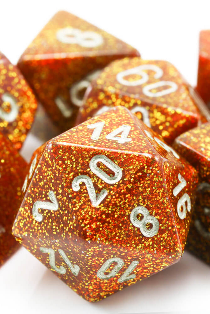 glitter gold d&D dice
