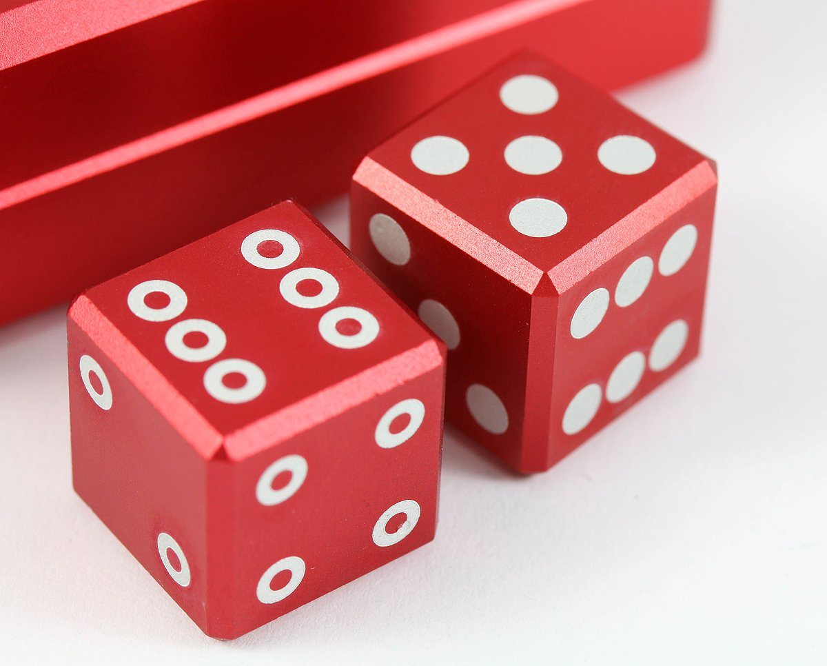 Aluminum d6 dice Crimson Red